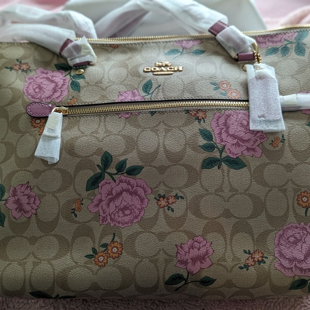 Coach Pink Rose's Tote & Wallet